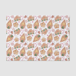 Niedliches Wasserfarben-Lebkuchen-Haus Weihnachten Seidenpapier