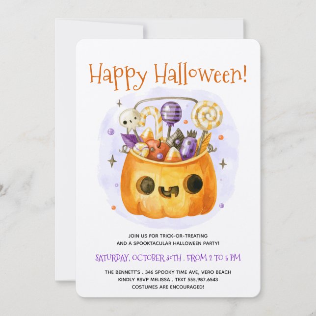 Niedliches Wasserfarben-Minimal für Erwachsene Hal Einladung (Vorderseite)