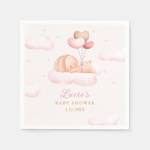 Niedliches Wasserfarben Rosa Bunny Boho Girl Babyd Serviette