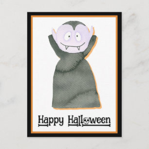 Niedliches WasserfarbenHalloween Dracula Vampire Postkarte