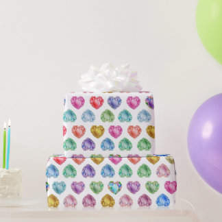 Niedliches Wasserfarbenherz Gemstone Farbenfrohe M Geschenkpapier