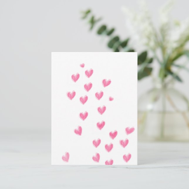 Niedliches Wasserfarbenherz Valentinstag Postkarte (Stehend Vorderseite)