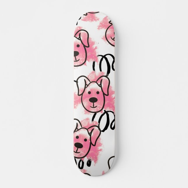 Niedliches Wasserfarbenmuster Skateboard (Vorne)