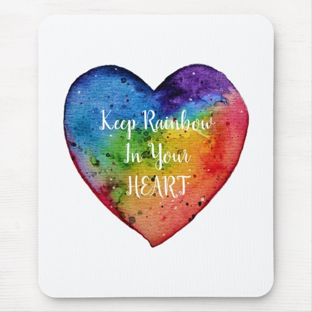 Niedliches Wasserfarbenstrahlherz Mousepad (Vorne)