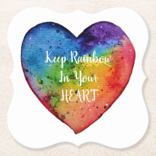 Niedliches Wasserfarbenstrahlherz Untersetzer