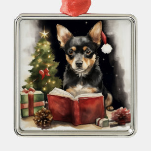 NIEDLICHES WASSERFARBSCHWARZ, KANN CHRISTMAS HUND ORNAMENT AUS METALL