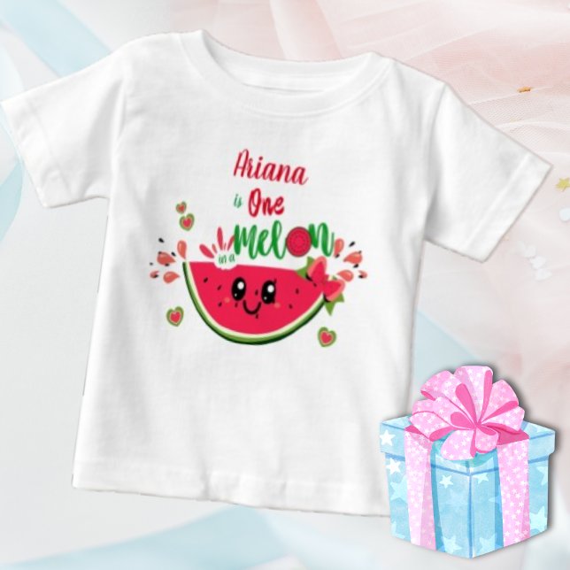 Niedliches Wassermelon Eins in einem Melon Girl's  Baby T-shirt (Von Creator hochgeladen)
