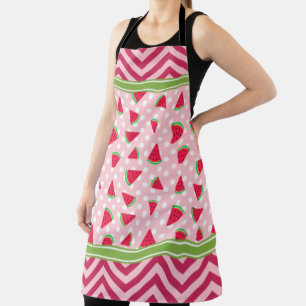 Niedliches Wassermelon Polka Dot & Zickzack Pink Schürze