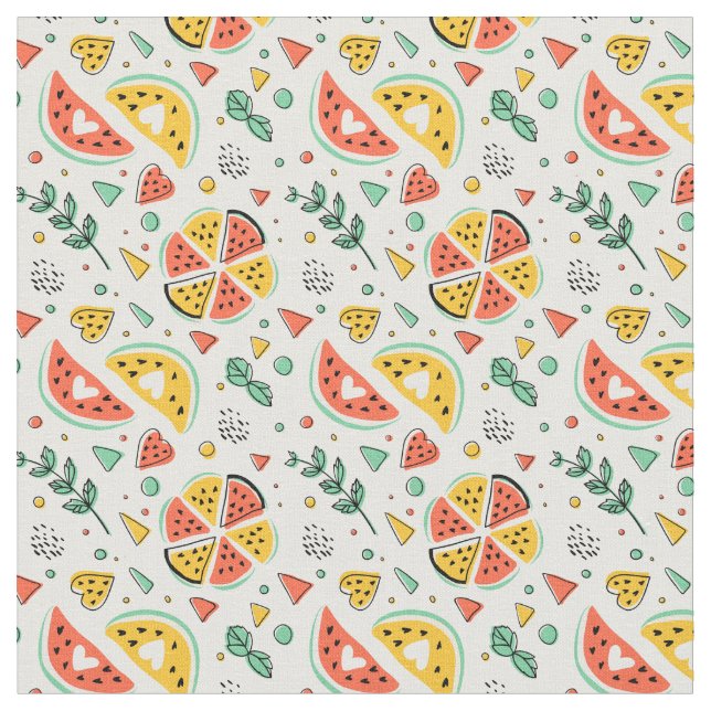 Niedliches Wassermelone-Baumwollgewebe Stoff (Nahaufnahme)