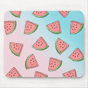 Niedliches Wassermelone-Muster pastellfarben pink  Mousepad