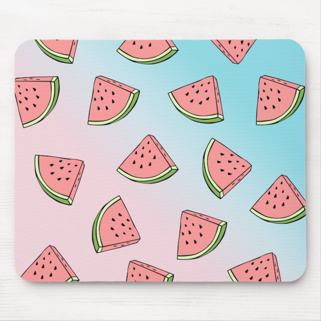 Niedliches Wassermelone-Muster pastellfarben pink  Mousepad (Vorne)