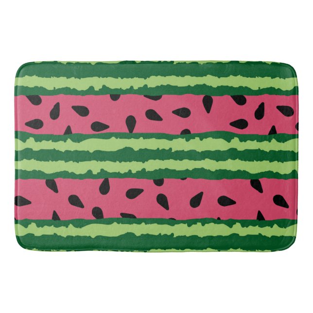 Niedliches Wassermelone Muster Pink & Green Badematte (Vorderseite)