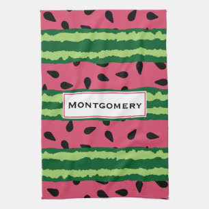 Niedliches Wassermelone Muster Pink & Green Geschirrtuch