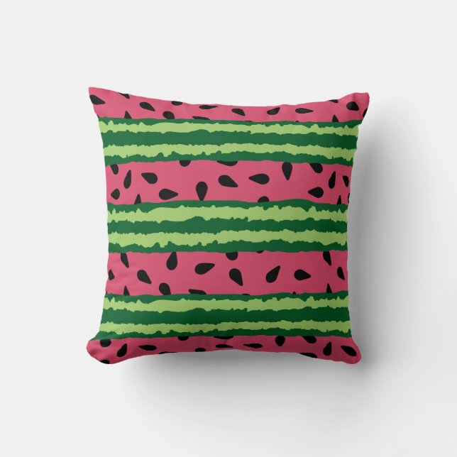 Niedliches Wassermelone Muster Pink & Green Kissen (Vorderseite)