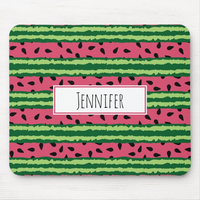 Niedliches Wassermelone Muster Pink & Green Mousepad (Vorne)
