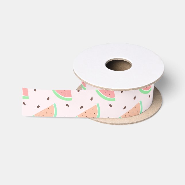 Niedliches Wassermelone-Muster Satinband (Spule)