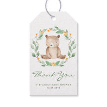 Niedliches Watercolor Baby Bear Greenery Wreath Ge