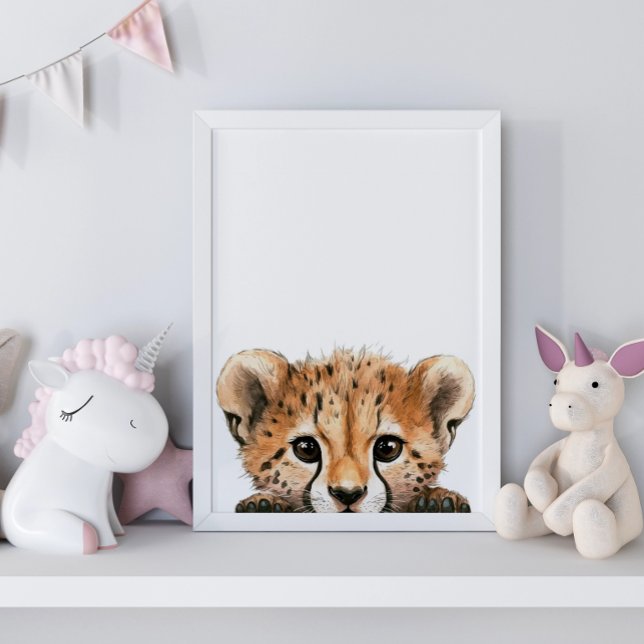 Niedliches Watercolor Baby Cheetah Kinderzimmer De Poster (Von Creator hochgeladen)