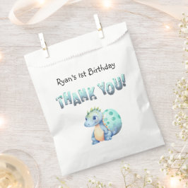 Niedliches Watercolor Baby Dinosaur 1. Geburtstag Geschenktütchen