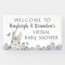 Niedliches Watercolor Bunny Virtual Baby Dusche Wi Banner