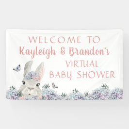 Niedliches Watercolor Bunny Virtual Baby Dusche Wi Banner