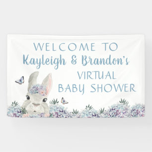 Niedliches Watercolor Bunny Virtual Baby Dusche Wi Banner