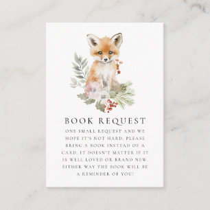 Niedliches Watercolor Fox Babydusche Buchungsanfra Begleitkarte
