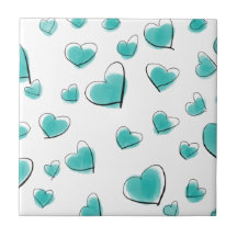 Niedliches Watercolor Herzmuster