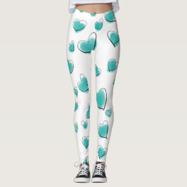 Niedliches Watercolor Herzmuster Leggings