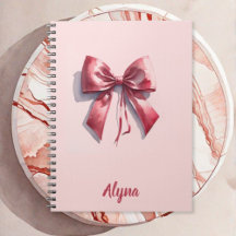 Niedliches Watercolor Pink Bow Individuelle Name N