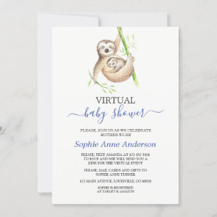 Niedliches Watercolor Steckplatz Virtual Baby Dusc Einladung