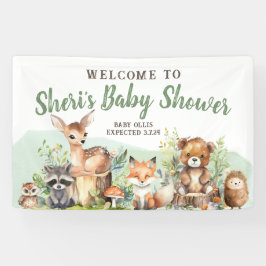Niedliches Watercolor Woodland Animal Baby Shootin Banner