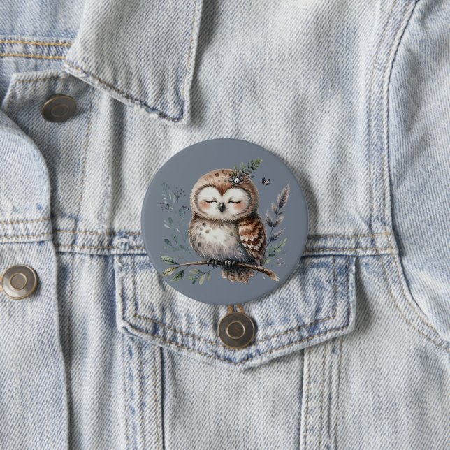 Niedliches Waterfarbe mit Blumenwaldstil Button (Beispiel)