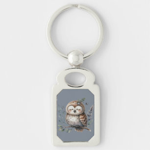 Niedliches Waterfarbe mit Blumenwaldstil Schlüsselanhänger