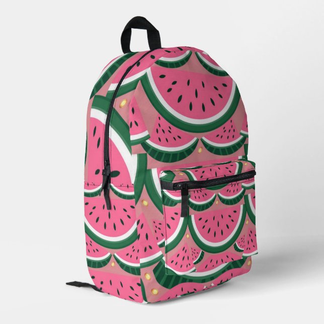 Niedliches Watermelon-Muster Bedruckter Rucksack (Rückseitige Ecke links)