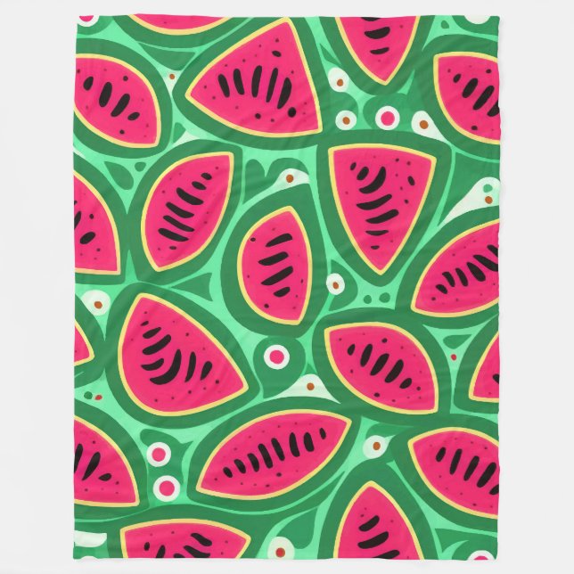 Niedliches Watermelon-Muster Fleecedecke (Vorderseite)