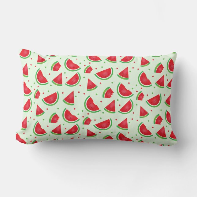 Niedliches Watermelon Muster Frucht Sommer Rotes G Lendenkissen (Vorderseite)