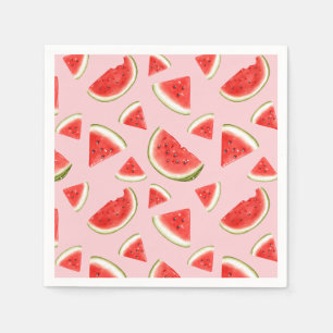 Niedliches Watermelon Muster Pink Kindergeburtstag Serviette