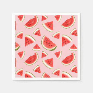 Niedliches Watermelon Muster Pink Kindergeburtstag Serviette