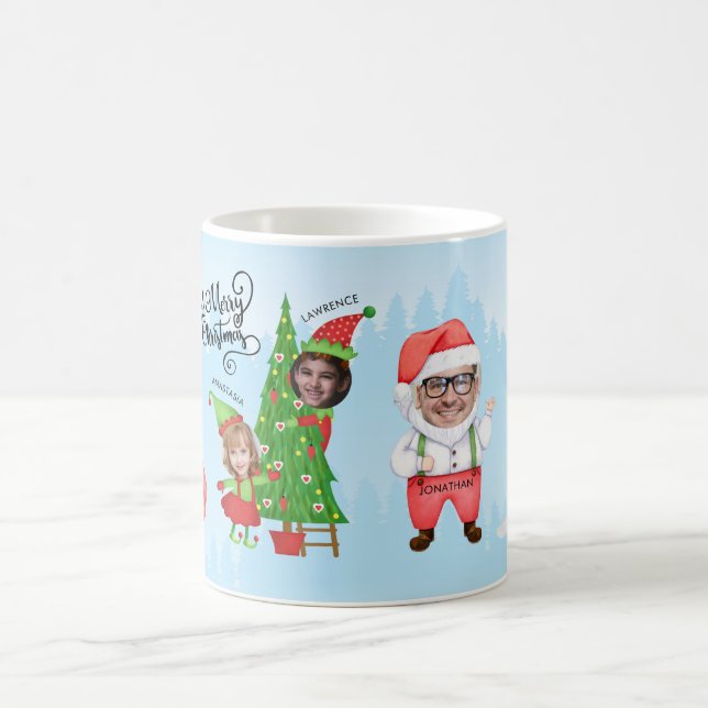 Niedliches Weihnachten 4 Foto Familie Santa Maria Kaffeetasse (Mittel)