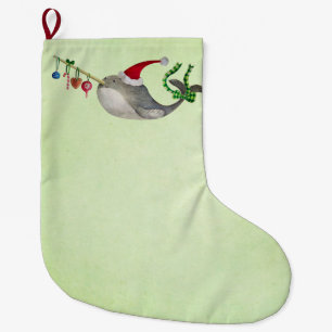 Niedliches Weihnachten Narwhal Großer Weihnachtsstrumpf
