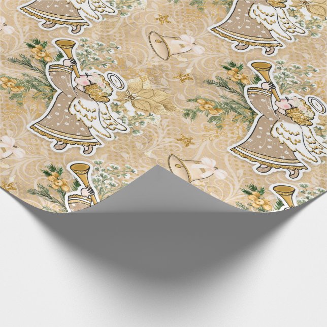 Niedliches Weihnachts-Angel-Wrapping Geschenkpapier (Ecke)