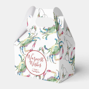 Niedliches Weihnachts-Aquarell Blue Crab Gefälligk Geschenkschachtel