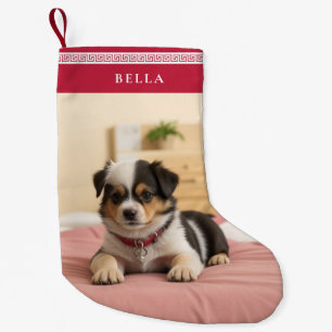 Niedliches Weihnachts Custom Pet Name Foto Griechi Kleiner Weihnachtsstrumpf