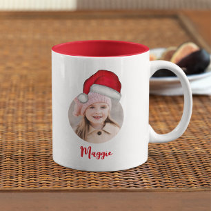 Niedliches Weihnachts-Foto Personalisiert Zweifarbige Tasse