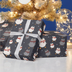 Niedliches Weihnachts-Pinguin-Wrapping-Papier Geschenkpapier