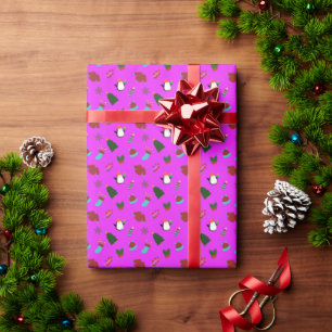 Niedliches Weihnachts-Rosa-Wrapping Papier Geschen Geschenkpapier