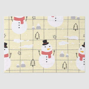 Niedliches Weihnachts-Schneemann-Muster Seidenpapier
