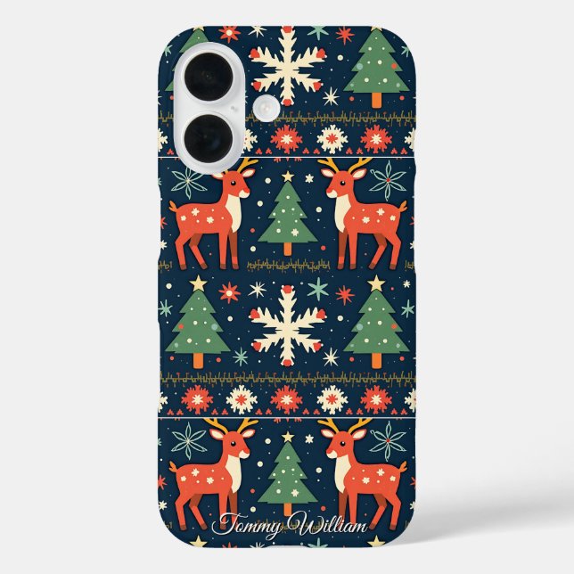 Niedliches Weihnachts-Sweater-Muster Case-Mate iPhone Hülle (Rückseite)