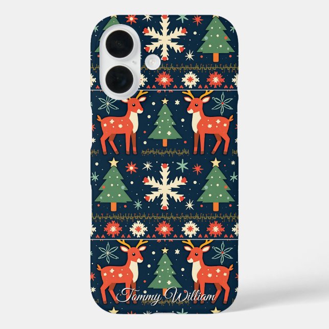 Niedliches Weihnachts-Sweater-Muster Case-Mate iPhone Hülle (Rückseite)
